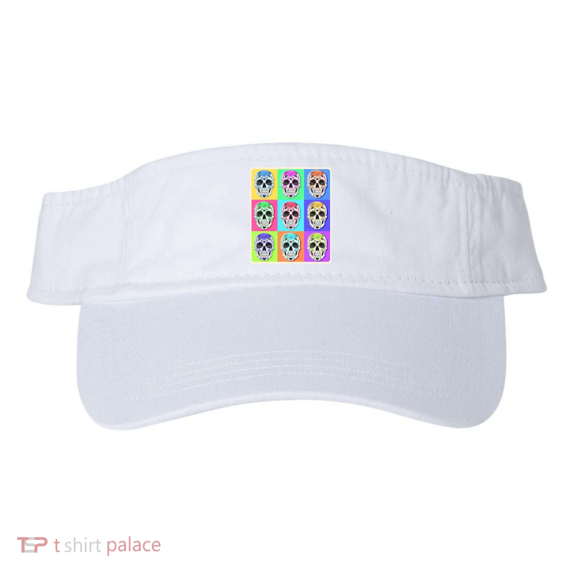 Cool Sugar Skull Pop Art Visor