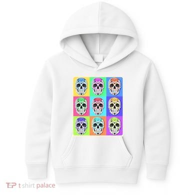 Cool Sugar Skull Pop Art Kids Hoodie