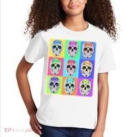 Cool Sugar Skull Pop Art Kids T-Shirt thumb 2