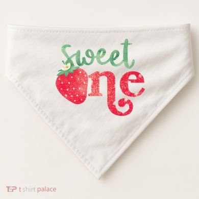 Cute Strawberry Sweet One USA-Made Doggie Bandana