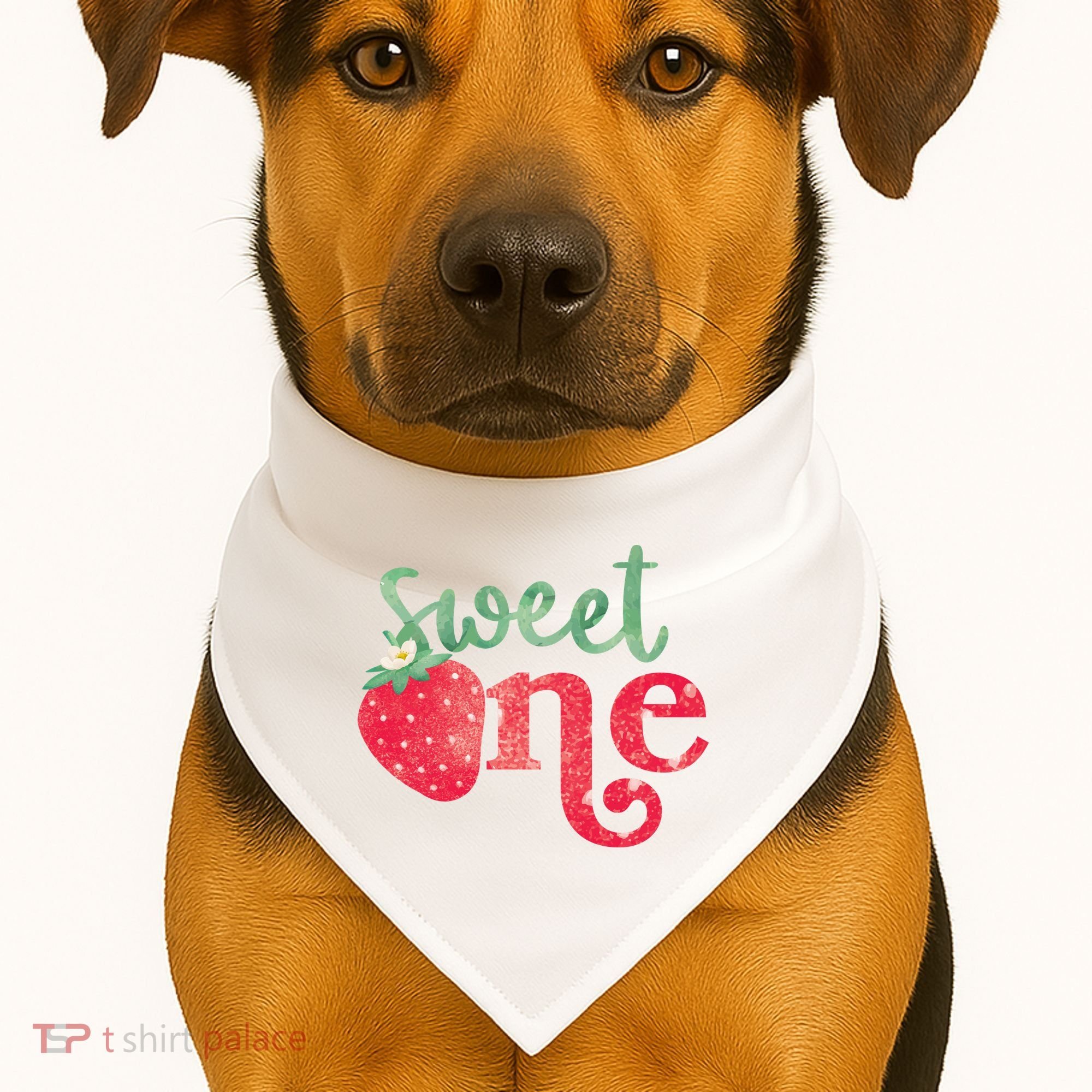 Cute Strawberry Sweet One USA-Made Doggie Bandana