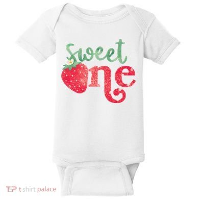 Cute Strawberry Sweet One Baby Bodysuit