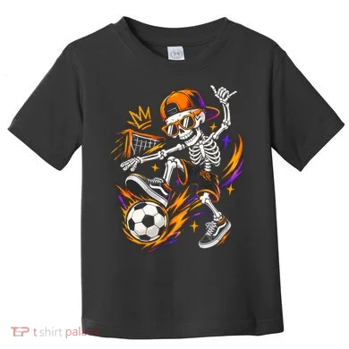 Cool Skeleton Soccer Player Halloween Toddler T-Shirt
