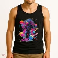 Cool Spaceman Scifi Astronaut Space Tank Top thumb 3