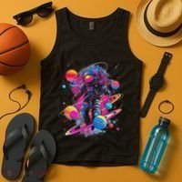 Cool Spaceman Scifi Astronaut Space Tank Top thumb 4