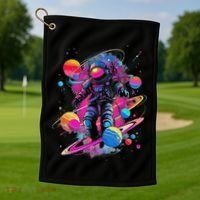 Cool Spaceman Scifi Astronaut Space Golf Towel thumb 1