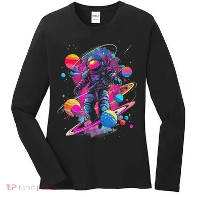 Cool Spaceman Scifi Astronaut Space Women's Long Sleeve Shirt