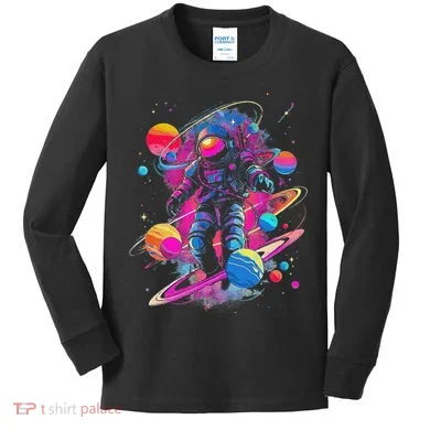 Cool Spaceman Scifi Astronaut Space Kids Long Sleeve Shirt