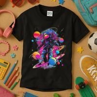 Cool Spaceman Scifi Astronaut Space Kids T-Shirt thumb 3