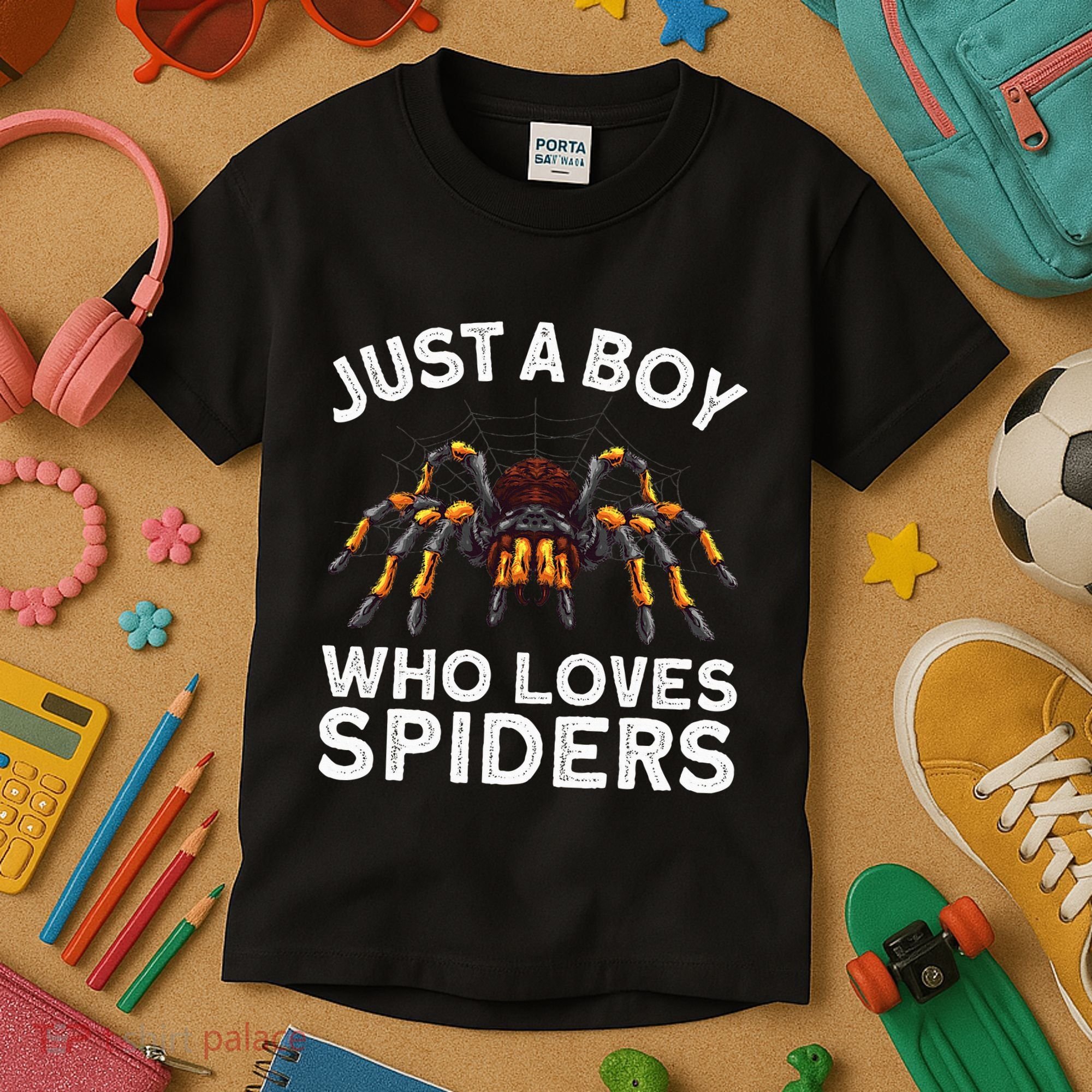 Cute Spider Spider Web Tarantula Arachnid Kids T-Shirt