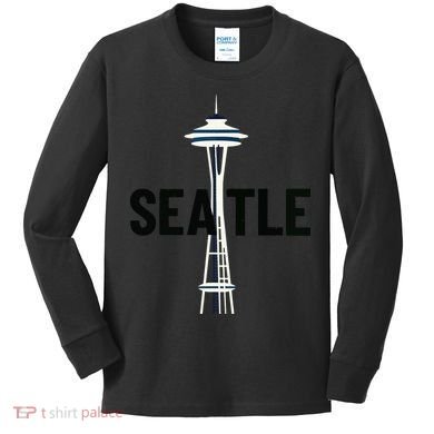 Cool Seattle Space Needle Traveler Souvenir Washington Kids Long Sleeve Shirt