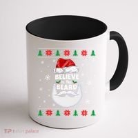 Christmas Snow Santa Believe In The Beard Ugly Sweater Gift Coffee Mug thumb 1