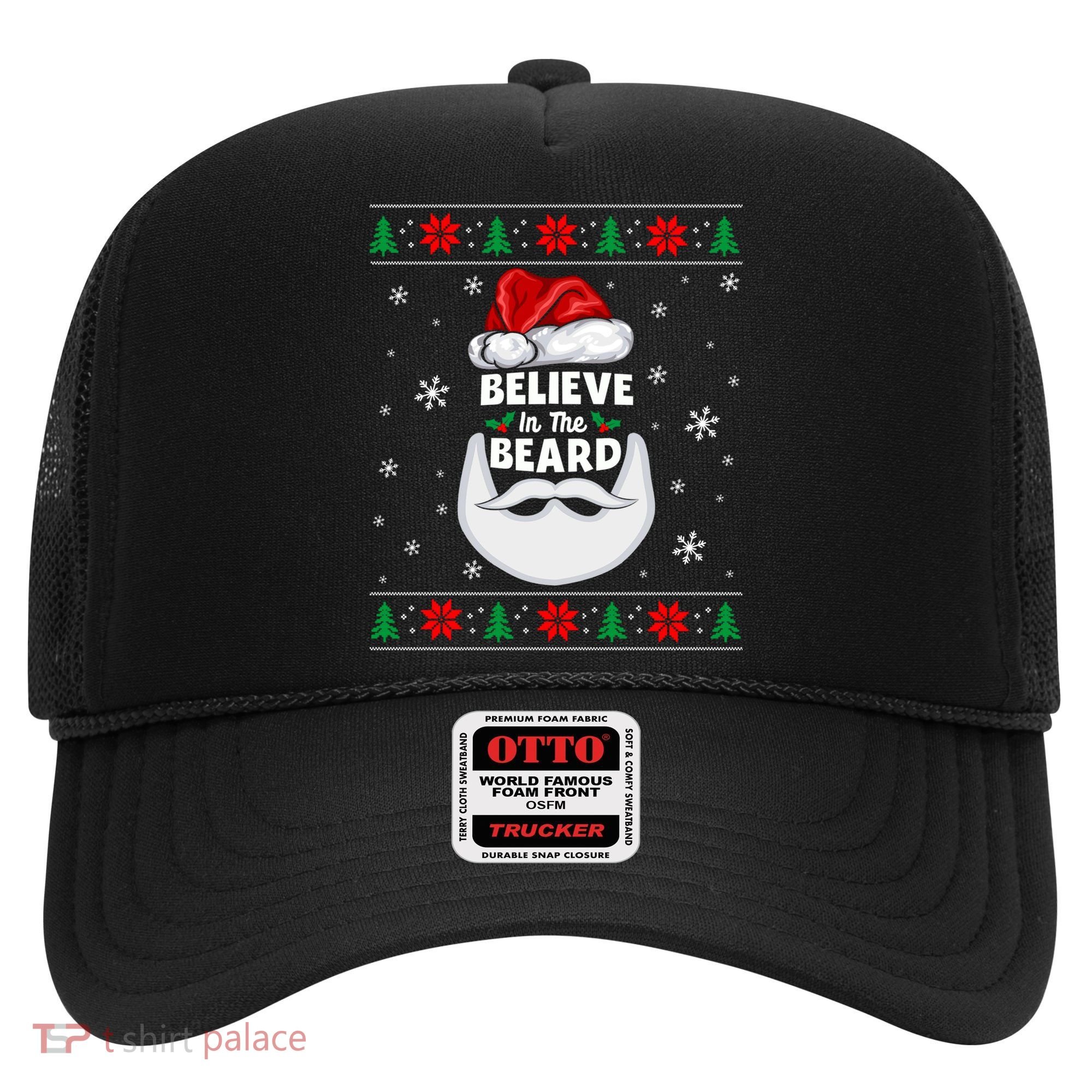Christmas Snow Santa Believe In The Beard Ugly Sweater Gift Hat