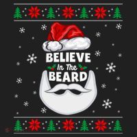 Christmas Snow Santa Believe In The Beard Ugly Sweater Gift Hat thumb 2