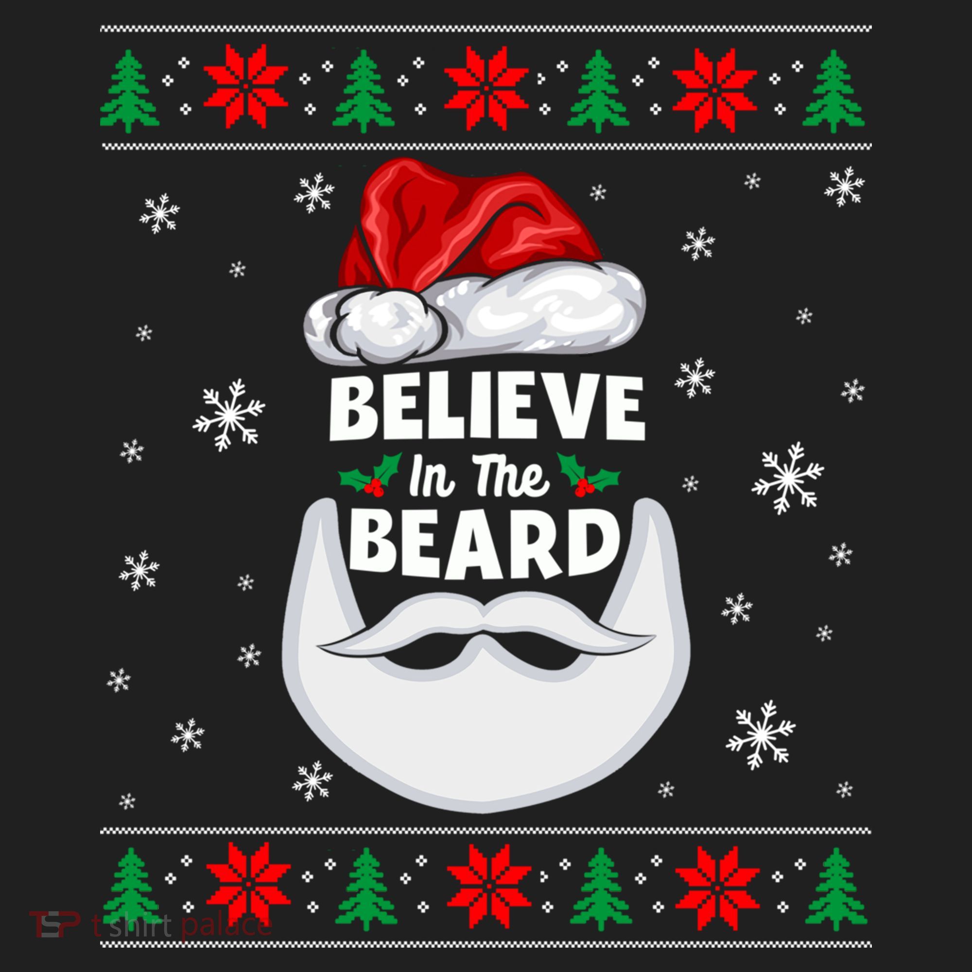 Christmas Snow Santa Believe In The Beard Ugly Sweater Gift Hat