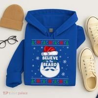 Christmas Snow Santa Believe In The Beard Ugly Sweater Gift Hoodie thumb 4