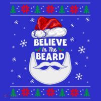 Christmas Snow Santa Believe In The Beard Ugly Sweater Gift Coaster thumb 2