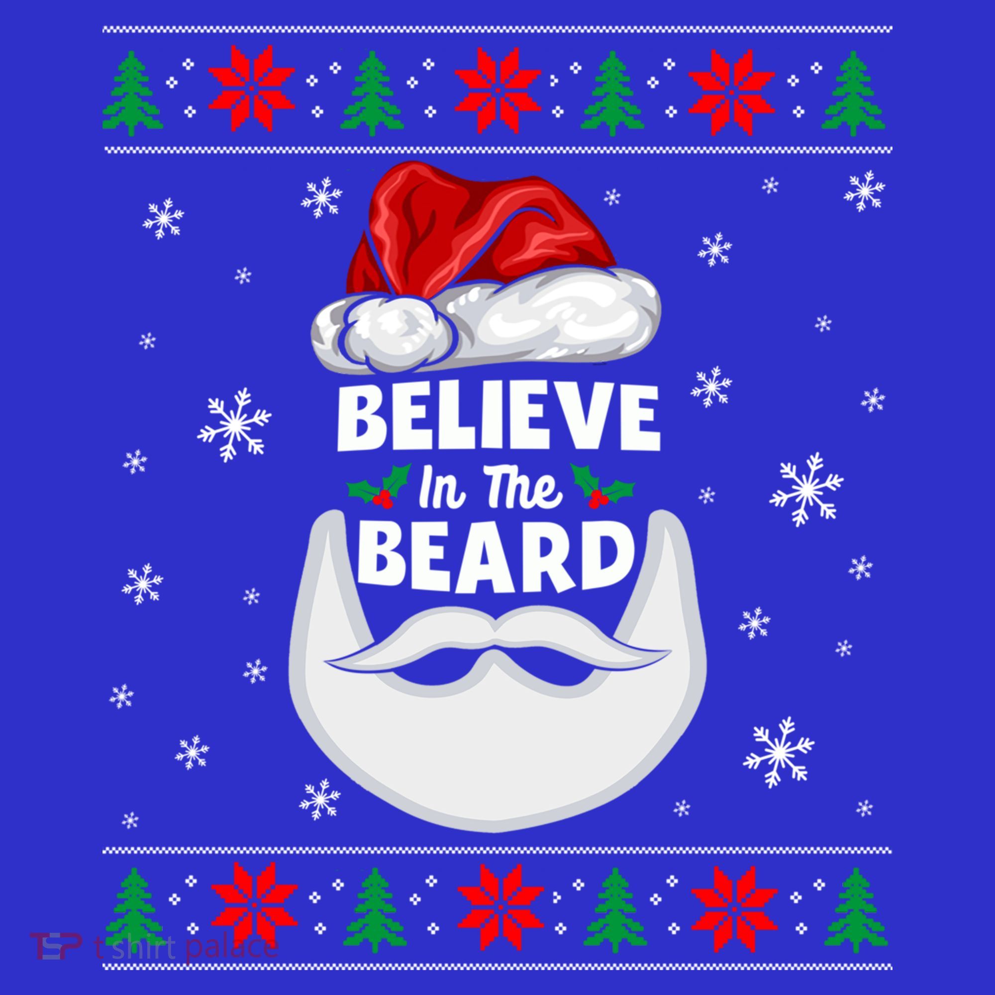 Christmas Snow Santa Believe In The Beard Ugly Sweater Gift Tank Top