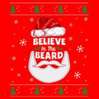 Christmas Snow Santa Believe In The Beard Ugly Sweater Gift Santa Hat thumb 1
