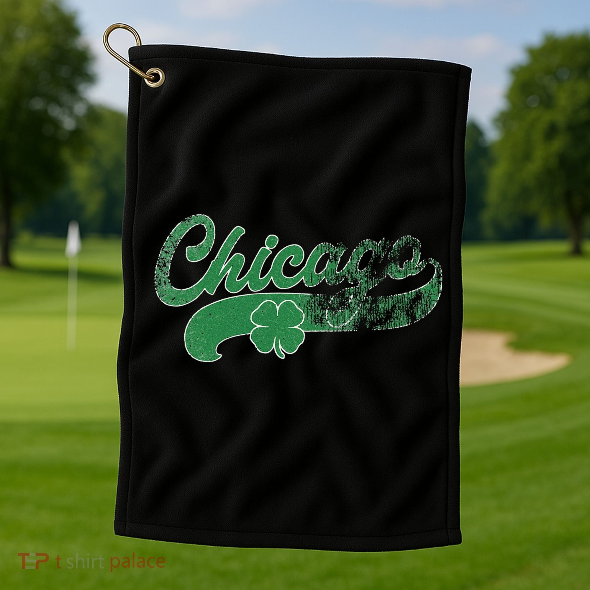 Chicago Shamrock St. Patrick's Day Saint Paddy's Irish Golf Towel