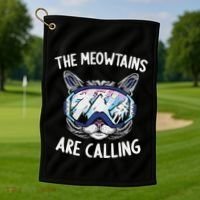 Cool Snowboard Ski Lover Mountain Skier Golf Towel thumb 1