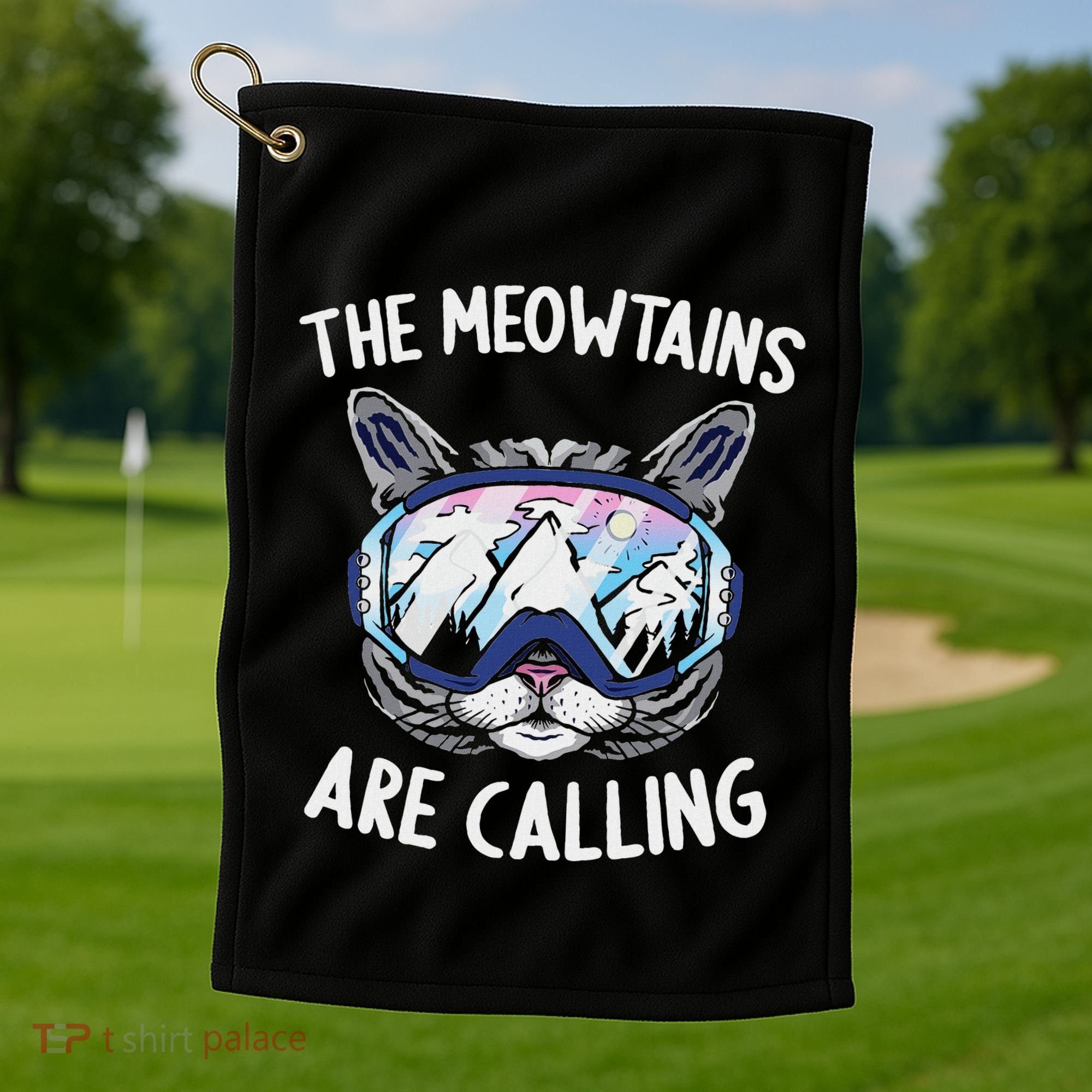 Cool Snowboard Ski Lover Mountain Skier Golf Towel