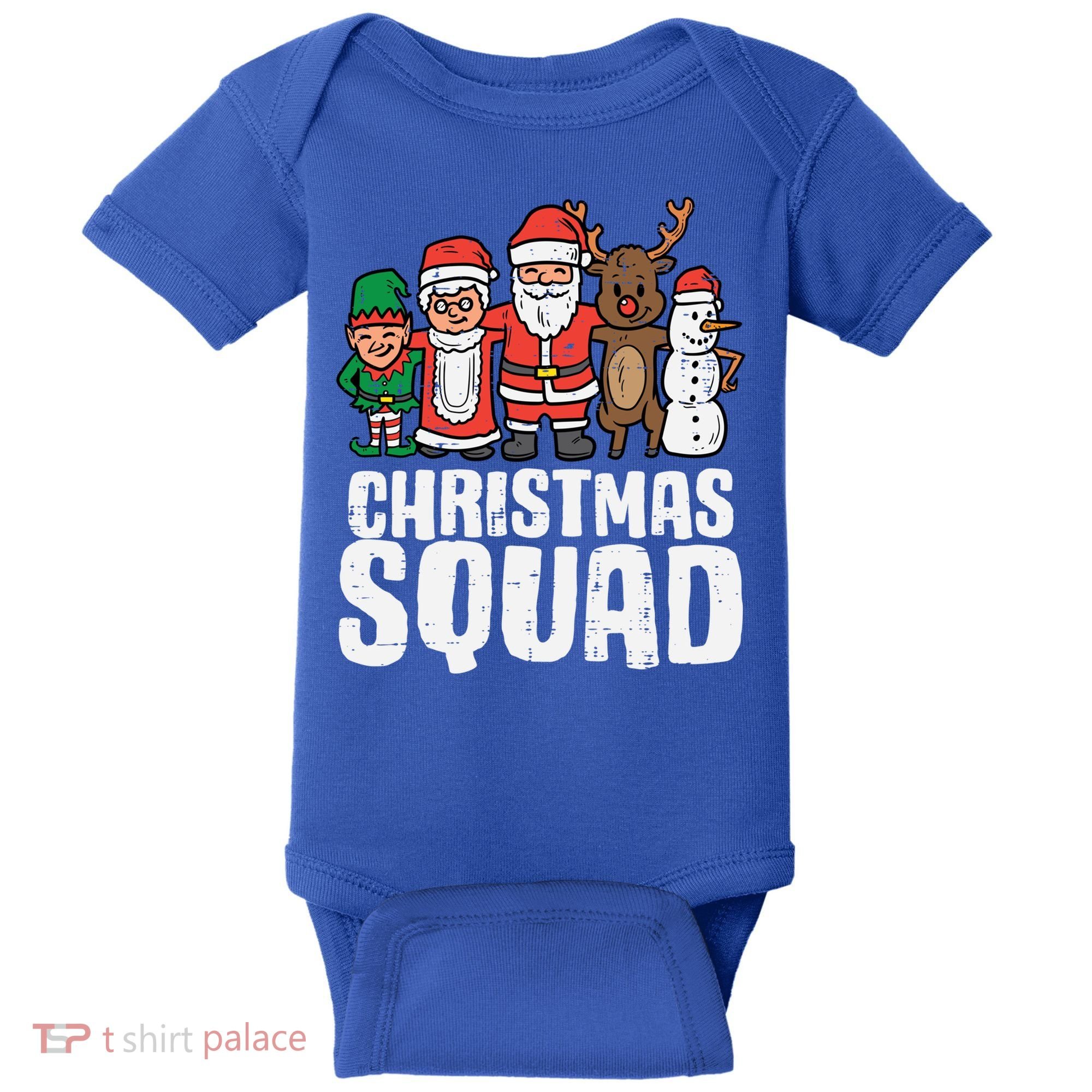 Christmas Squad Santa Xmas Family Boys Girls Cute Gift Baby Bodysuit