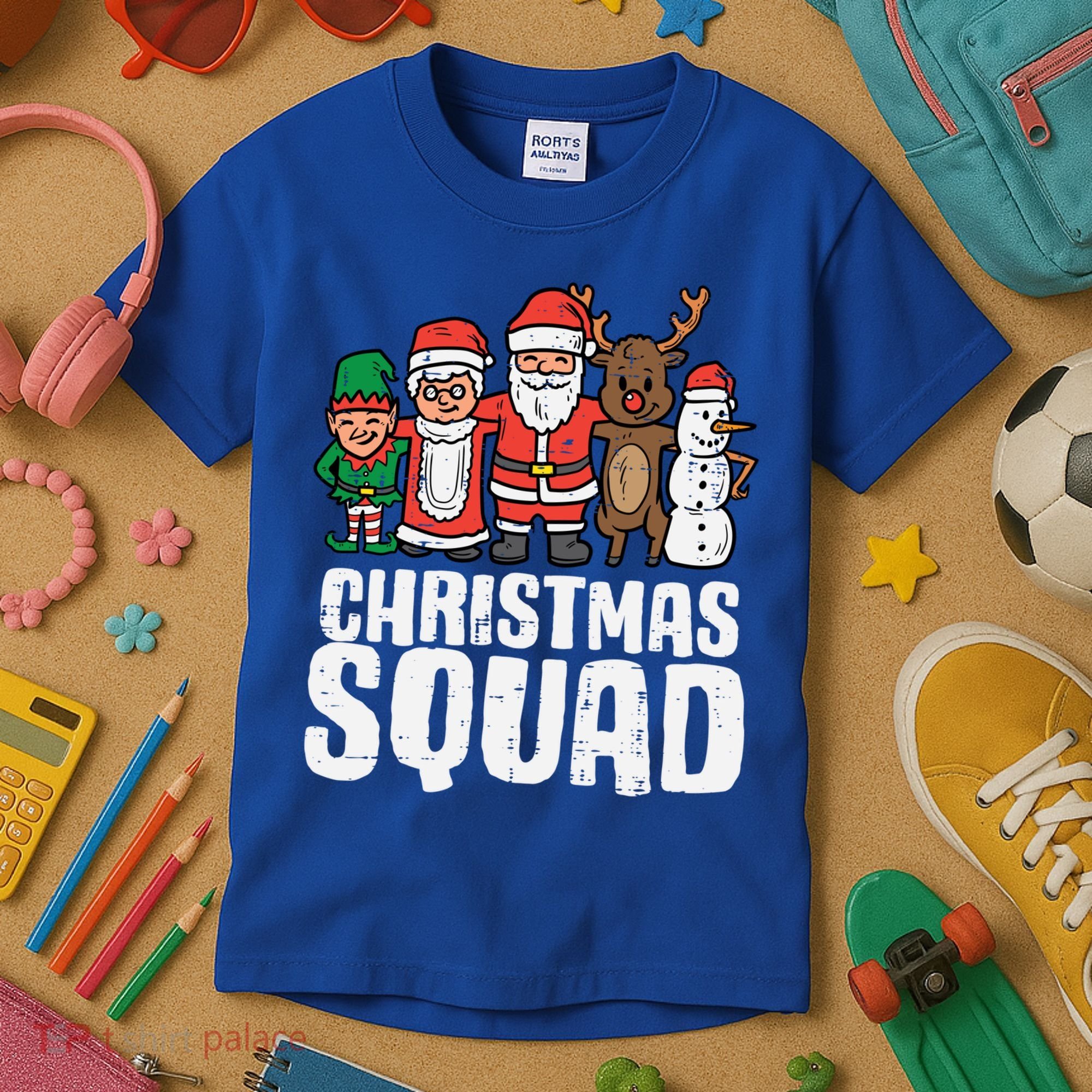 Christmas Squad Santa Xmas Family Boys Girls Cute Gift Kids T-Shirt