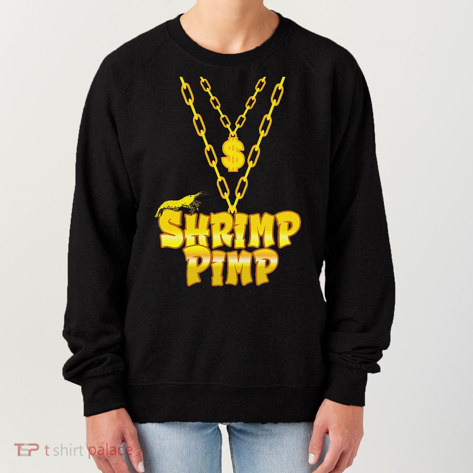 Cherry Shrimp Shrimp Pimp Necklace Funny Aquarium Jewelry Women's Sweatshirt