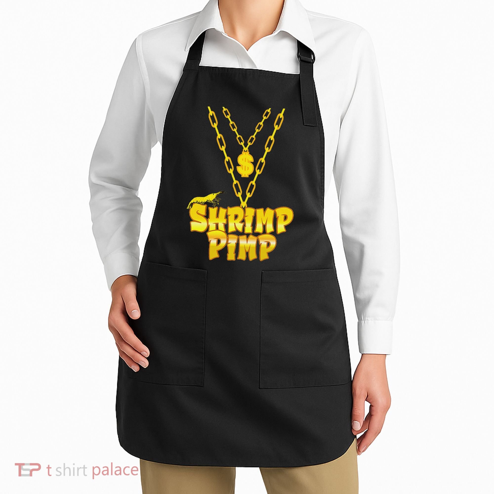 Cherry Shrimp Shrimp Pimp Necklace Funny Aquarium Jewelry Apron
