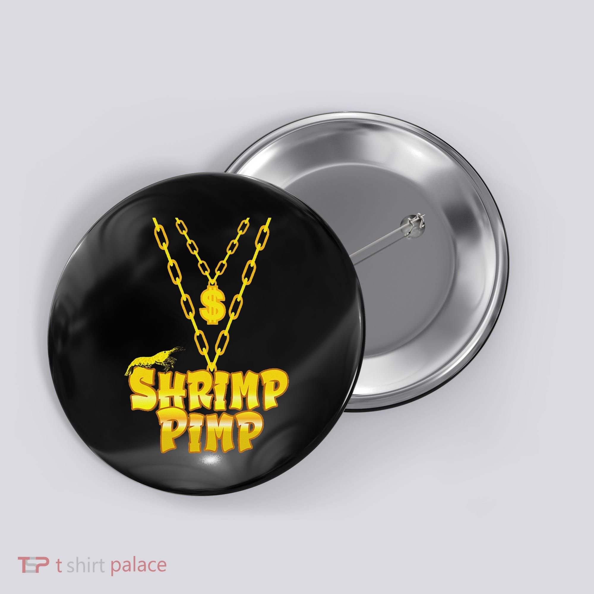 Cherry Shrimp Shrimp Pimp Necklace Funny Aquarium Jewelry Button