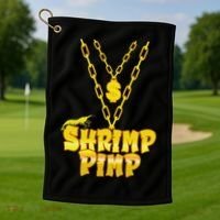 Cherry Shrimp Shrimp Pimp Necklace Funny Aquarium Jewelry Golf Towel thumb 1