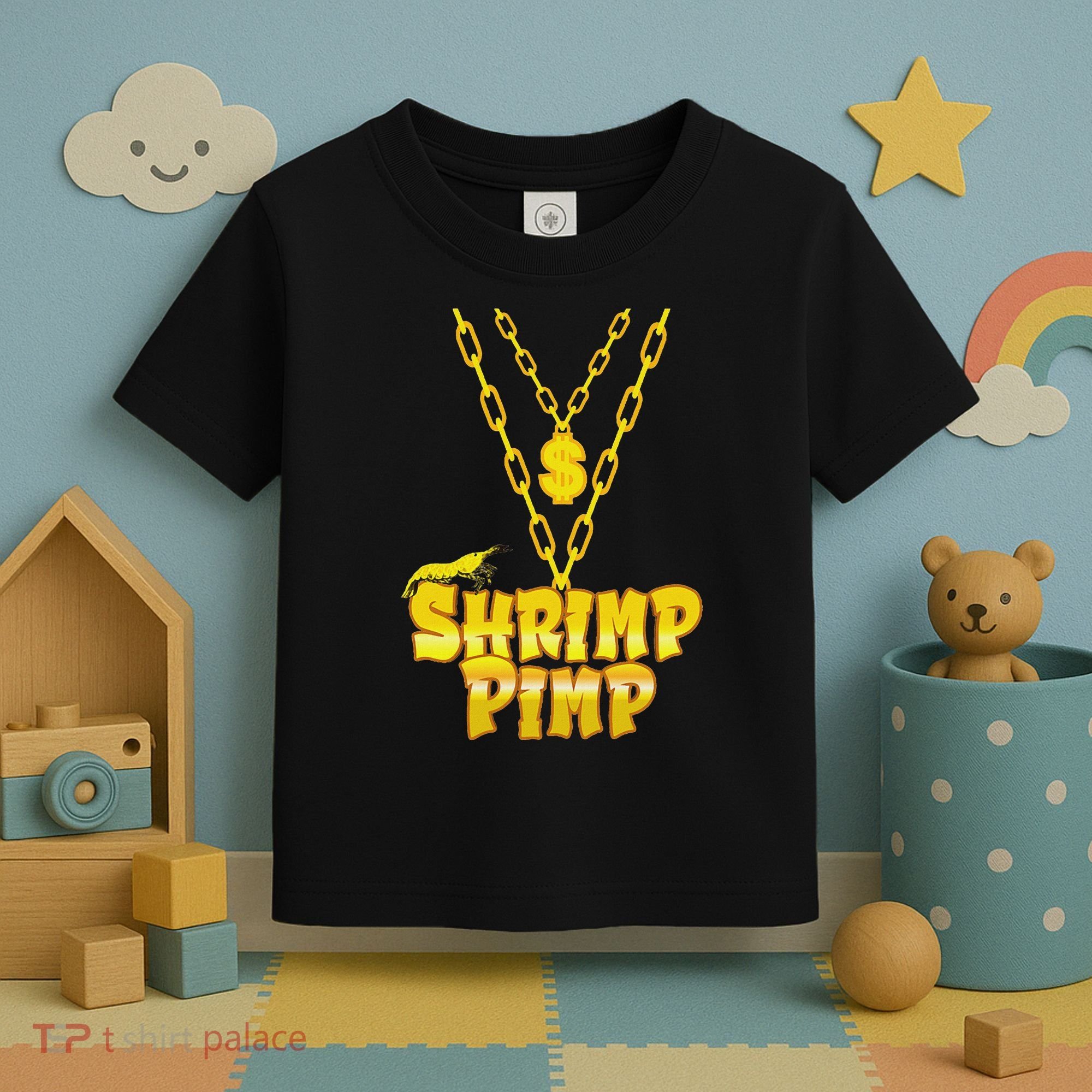 Cherry Shrimp Shrimp Pimp Necklace Funny Aquarium Jewelry Toddler T-Shirt