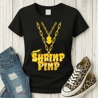 Cherry Shrimp Shrimp Pimp Necklace Funny Aquarium Jewelry Women's T-Shirt thumb 3