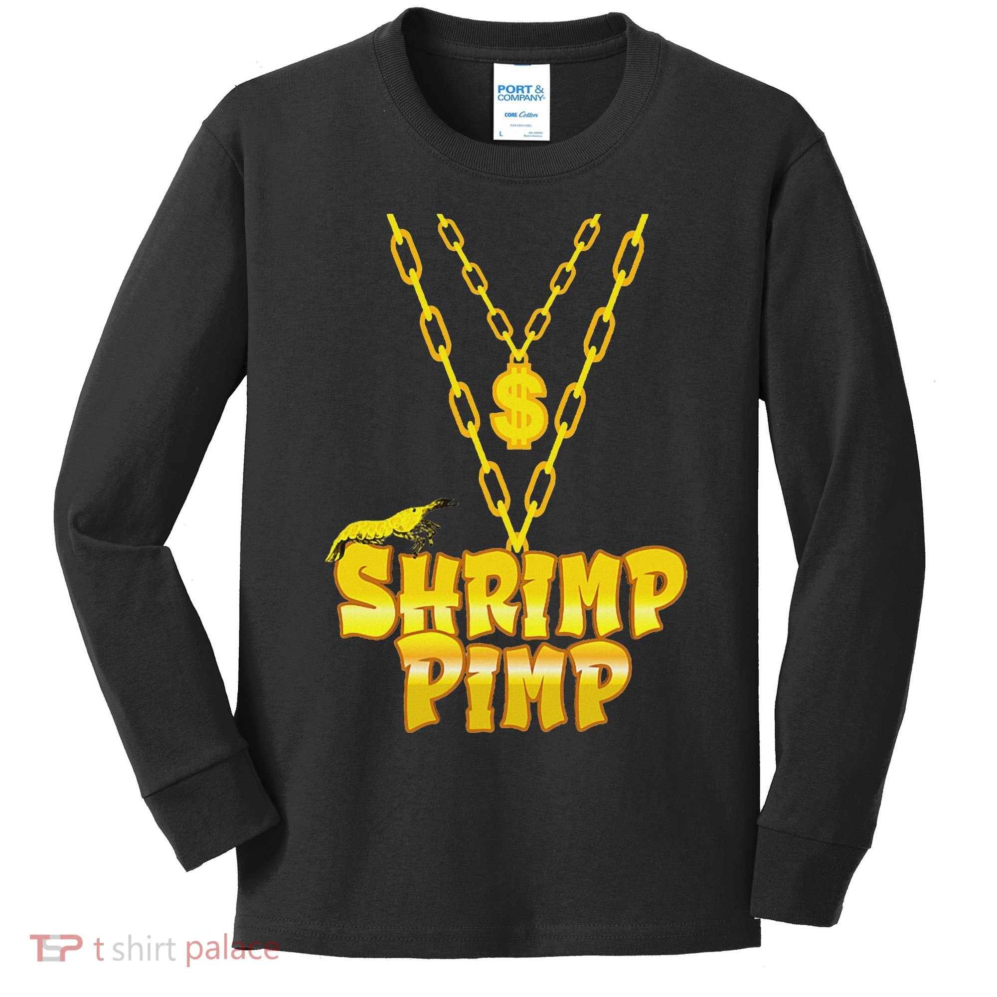 Cherry Shrimp Shrimp Pimp Necklace Funny Aquarium Jewelry Kids Long Sleeve Shirt