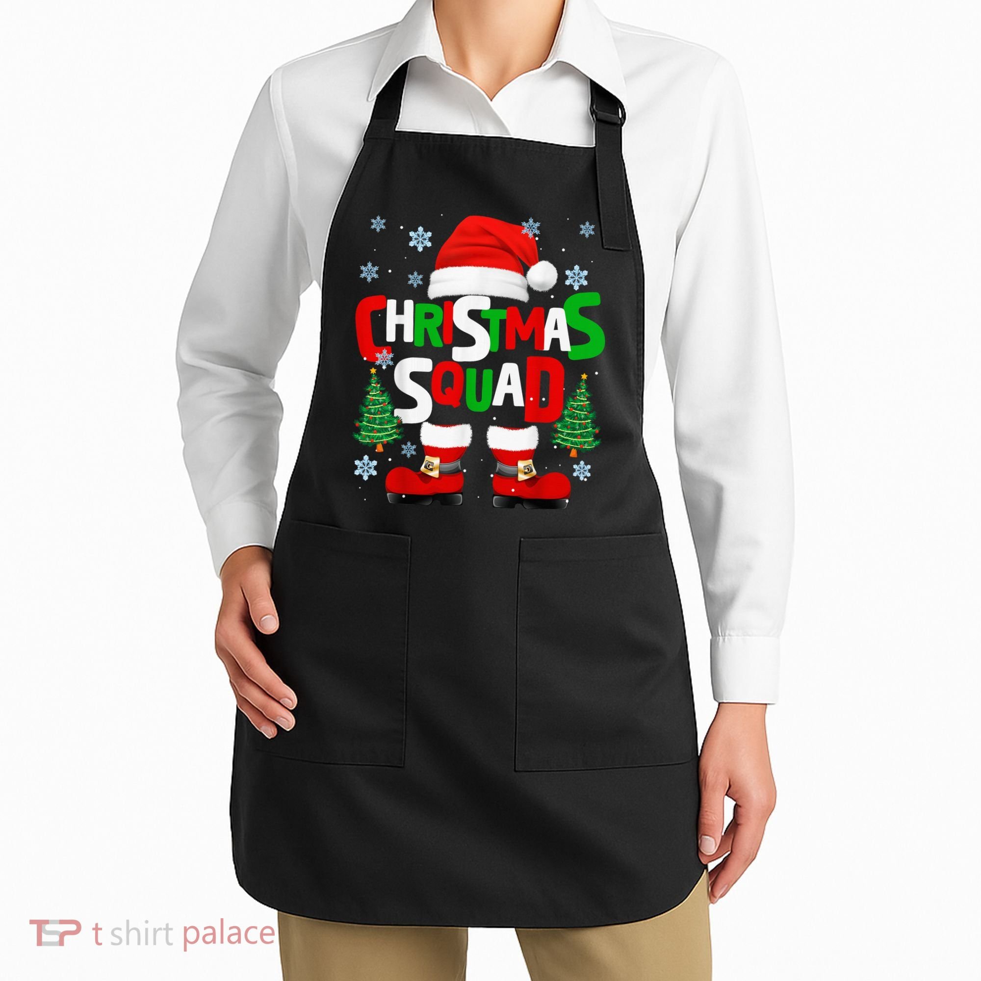 Christmas Squad Santa Claus Xmas Family Matching Pajamas Apron