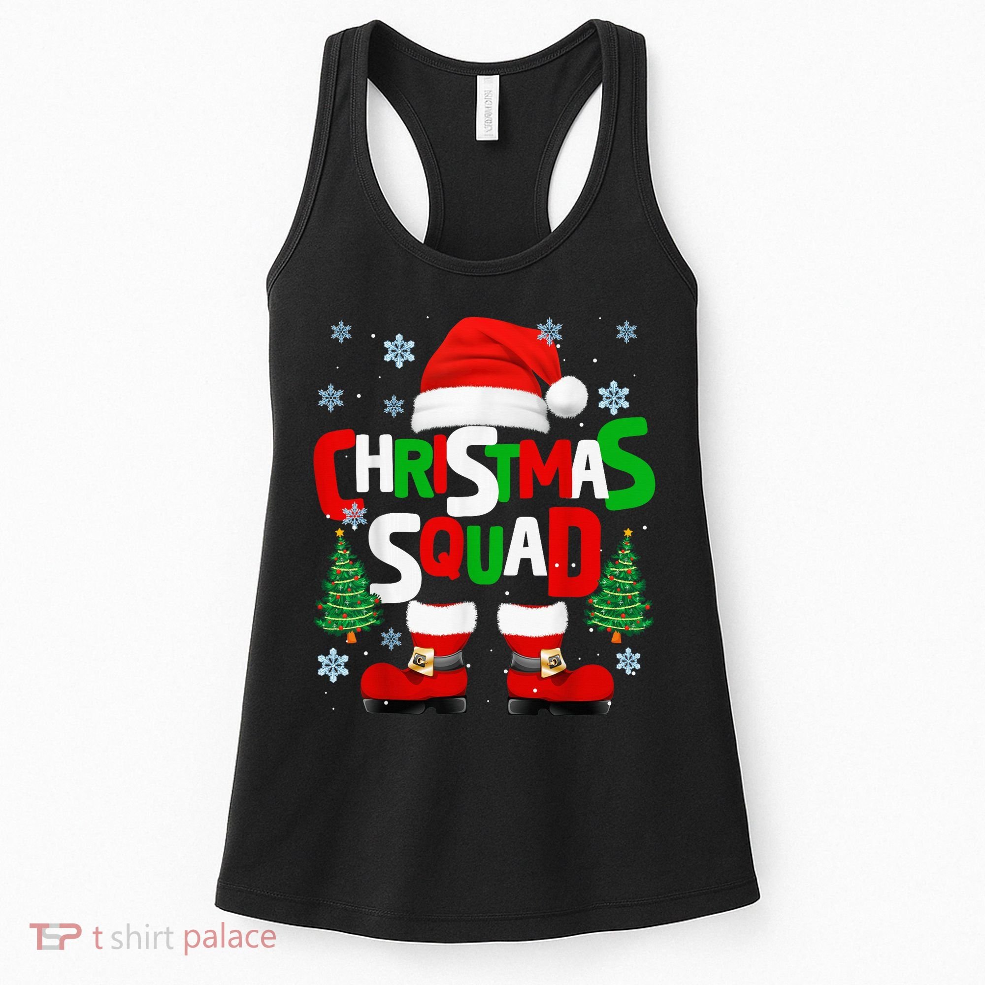 Christmas Squad Santa Claus Xmas Family Matching Pajamas Women's Tank Top