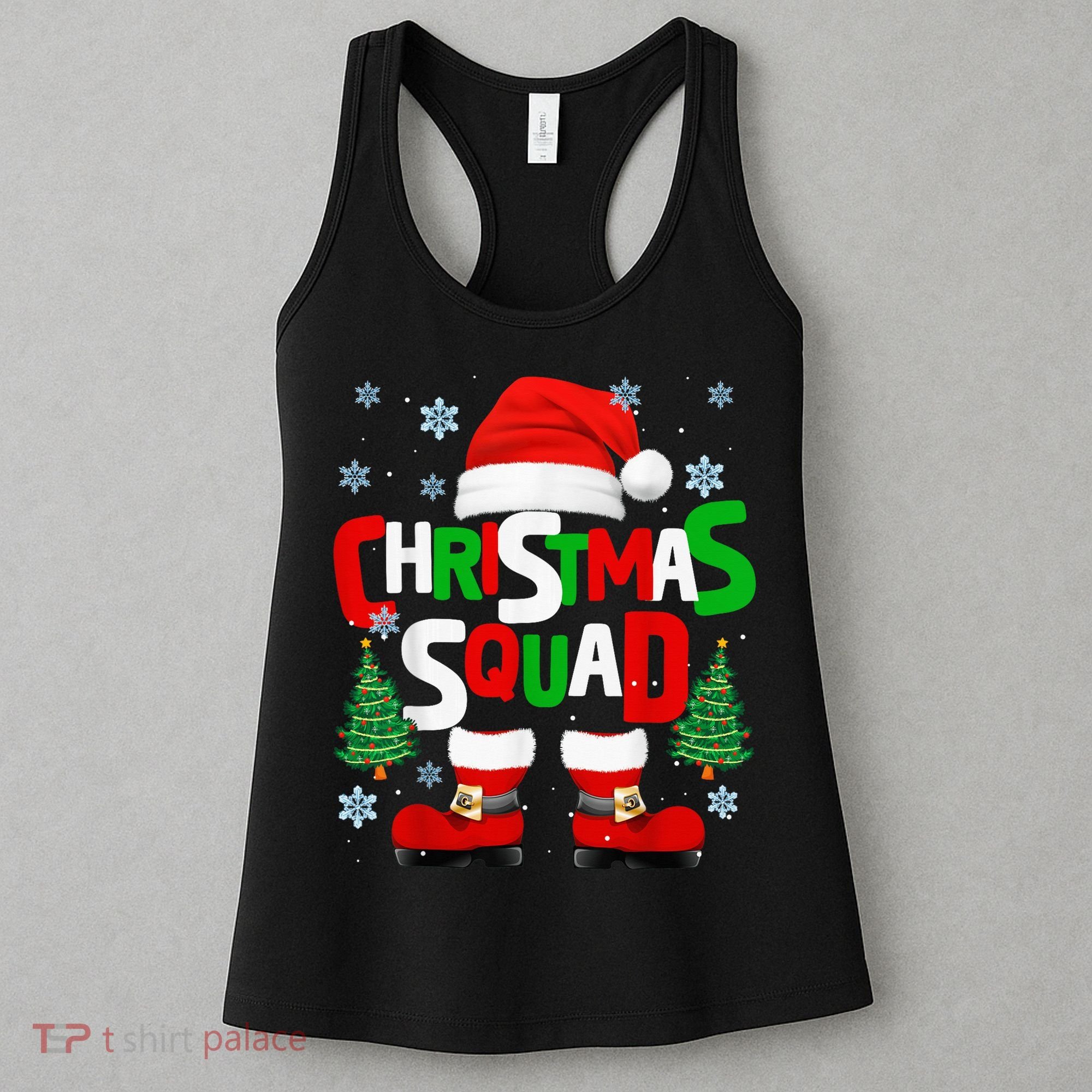 Christmas Squad Santa Claus Xmas Family Matching Pajamas Women's Tank Top
