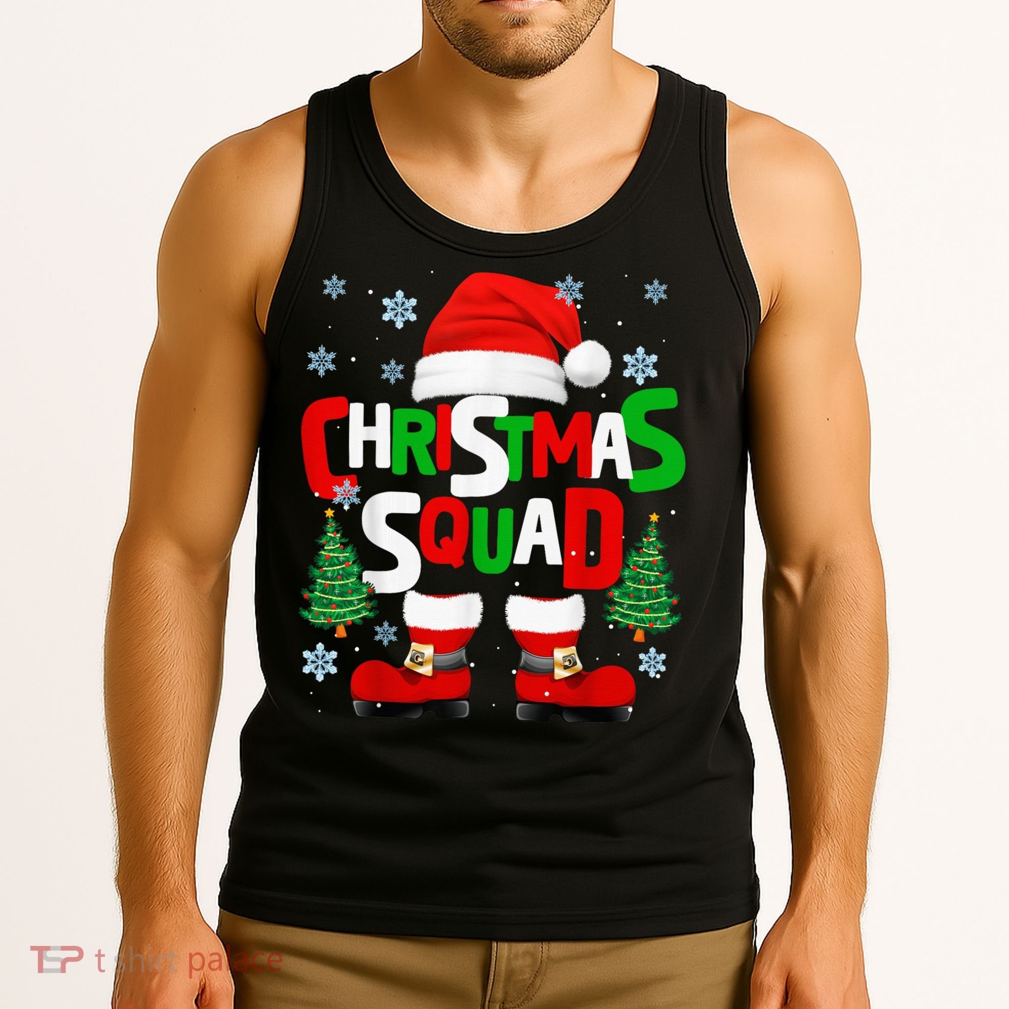 Christmas Squad Santa Claus Xmas Family Matching Pajamas Tank Top