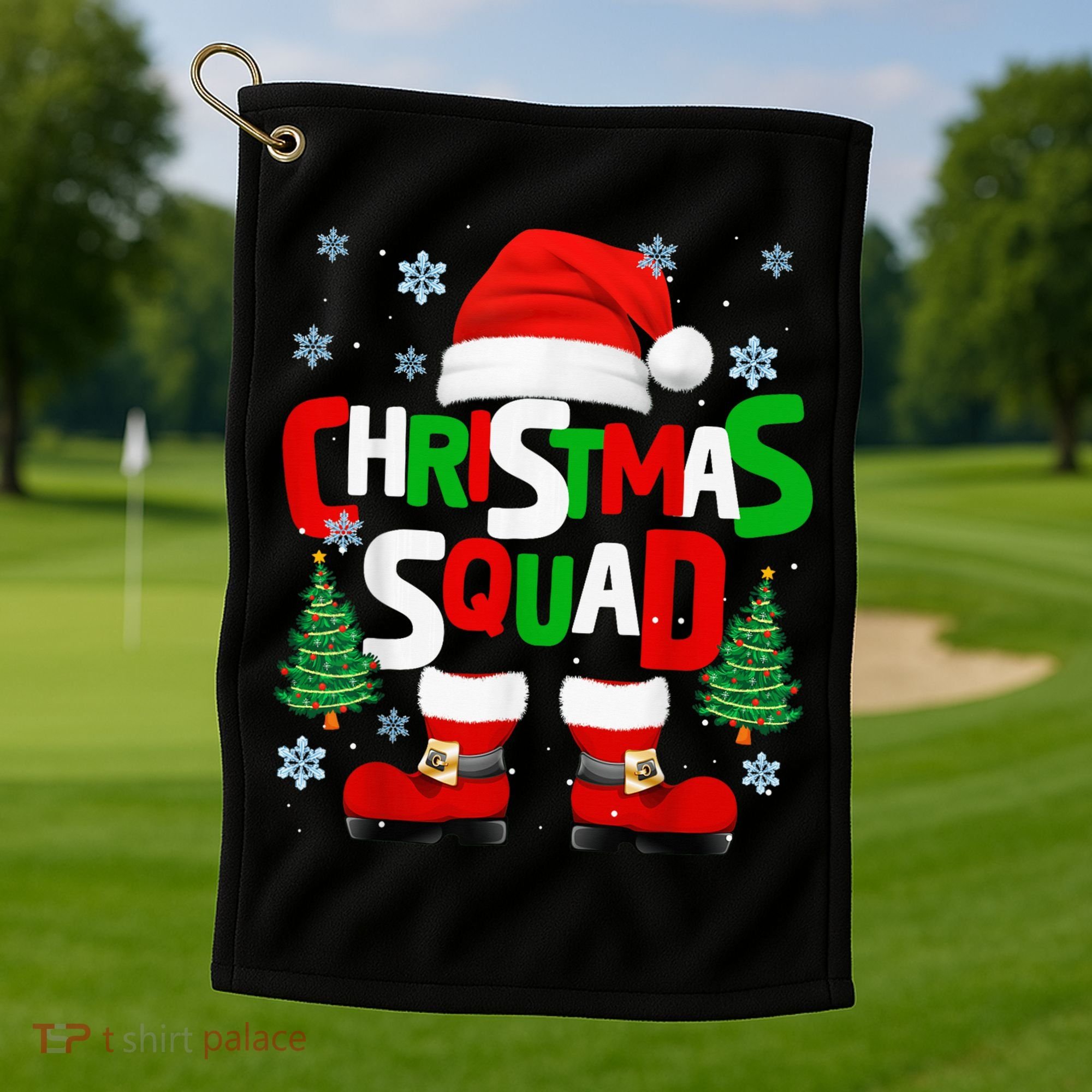 Christmas Squad Santa Claus Xmas Family Matching Pajamas Golf Towel