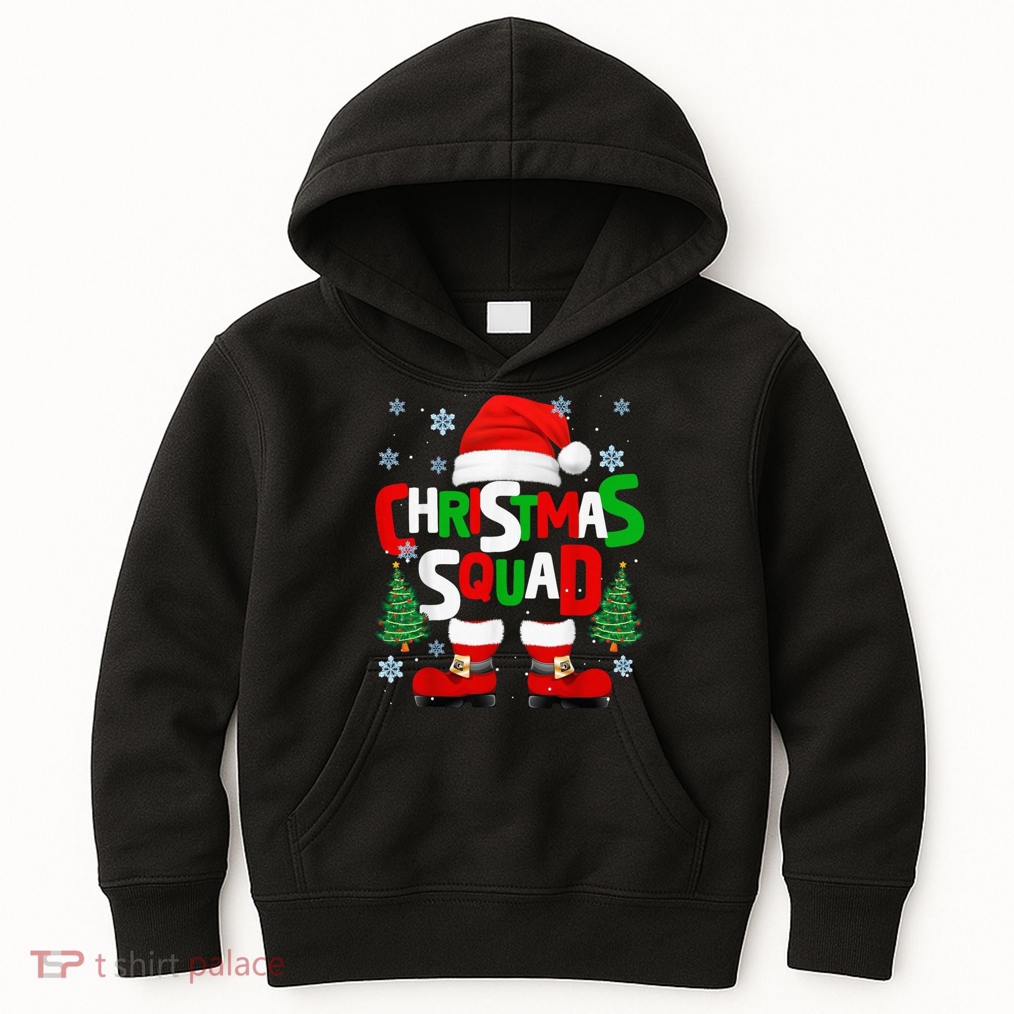 Christmas Squad Santa Claus Xmas Family Matching Pajamas Kids Hoodie