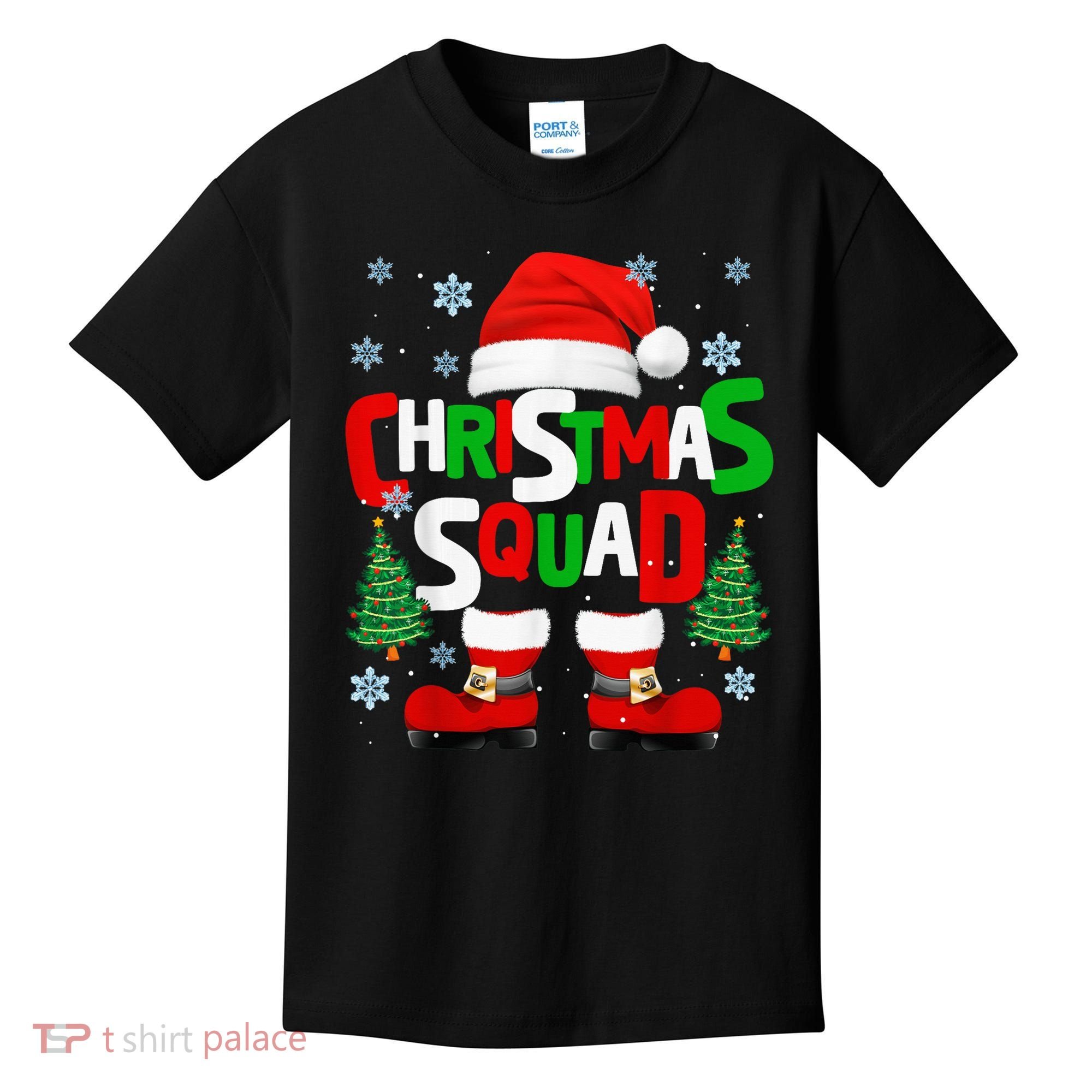 Christmas Squad Santa Claus Xmas Family Matching Pajamas Kids T-Shirt
