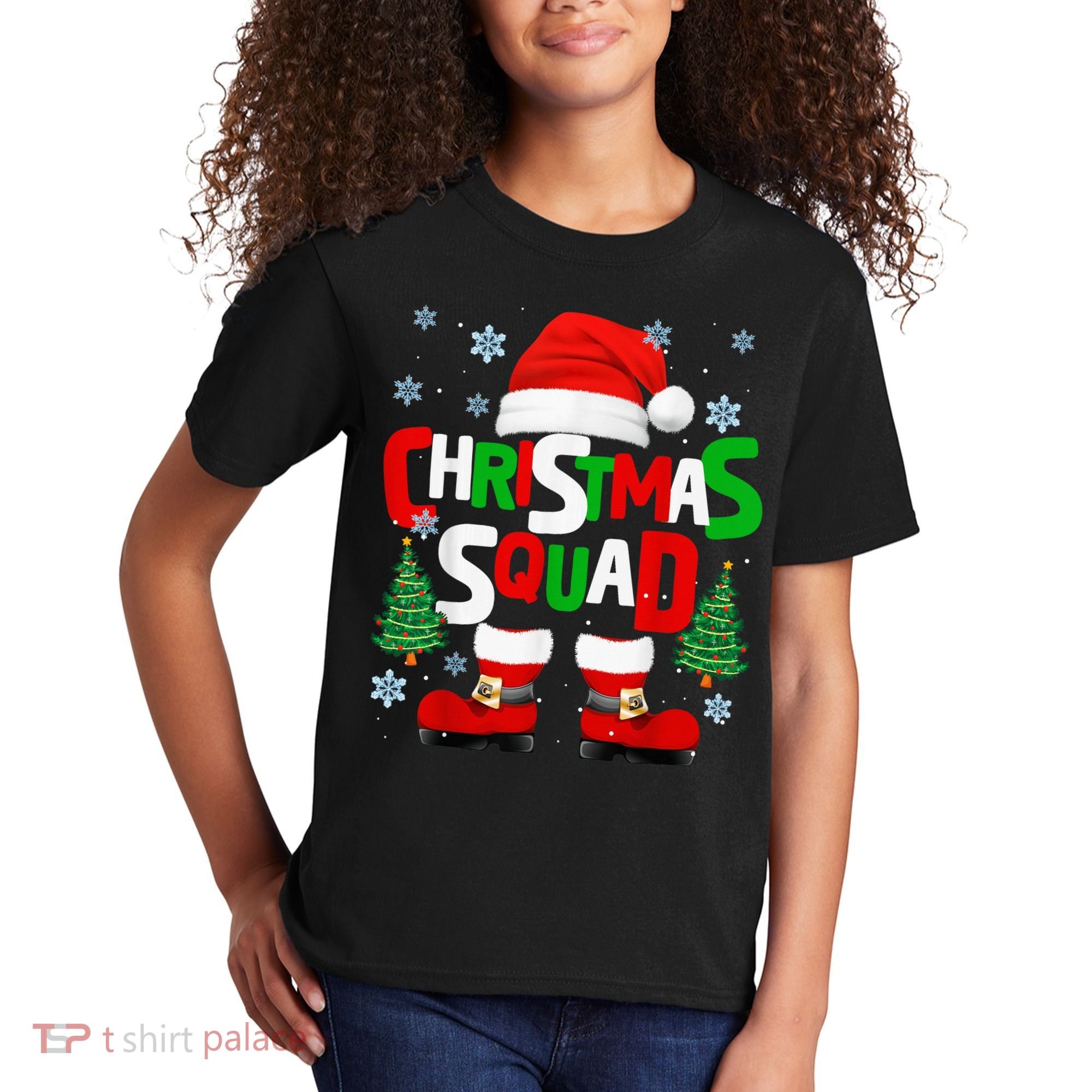 Christmas Squad Santa Claus Xmas Family Matching Pajamas Kids T-Shirt