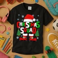 Christmas Squad Santa Claus Xmas Family Matching Pajamas Kids T-Shirt thumb 3