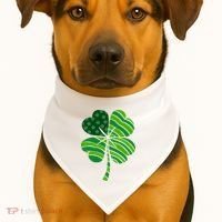 Clover Star St Patrick's Day Festive Holiday USA-Made Doggie Bandana thumb 1