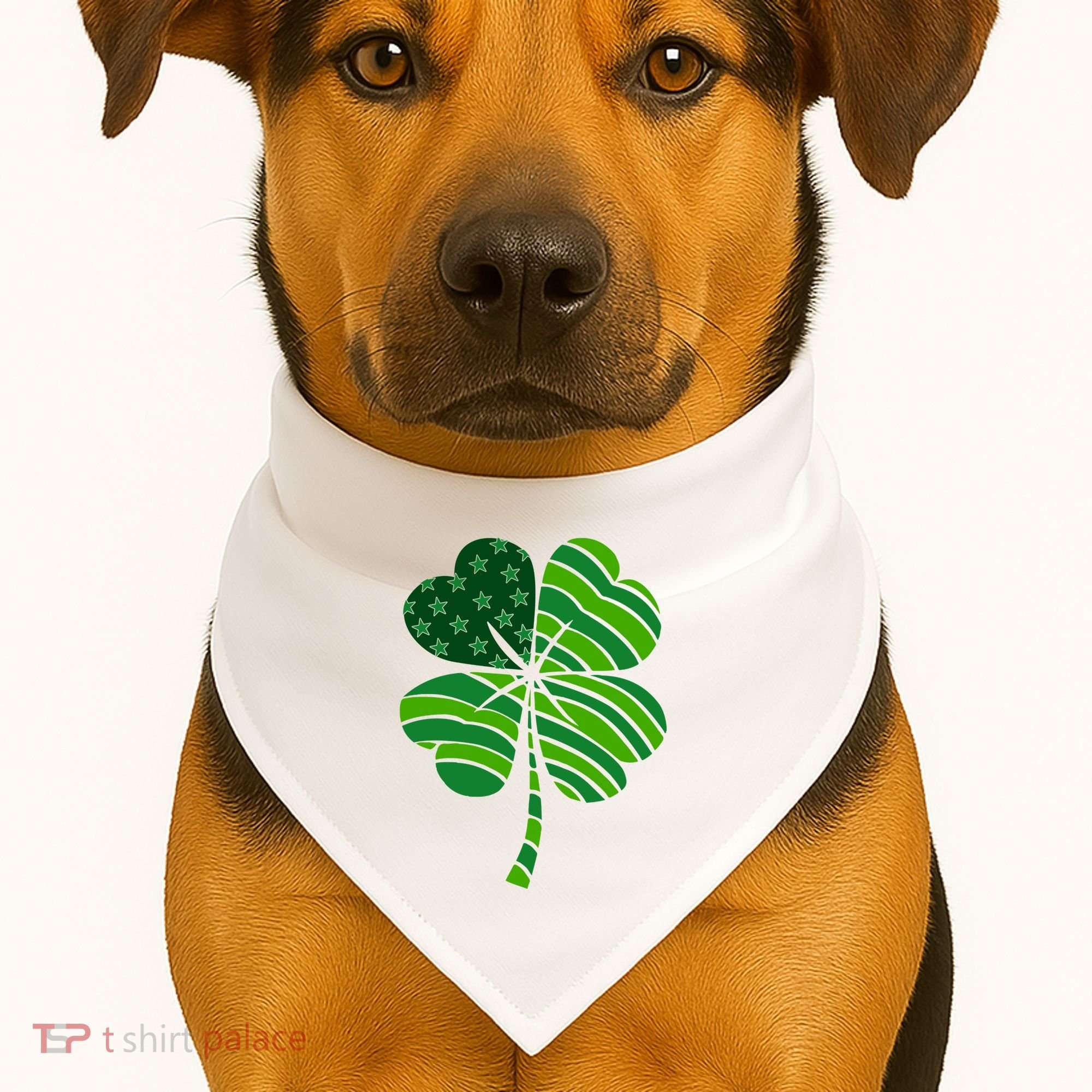 Clover Star St Patrick's Day Festive Holiday USA-Made Doggie Bandana