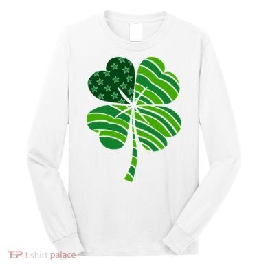 Clover Star St Patrick's Day Festive Holiday Long Sleeve Shirt