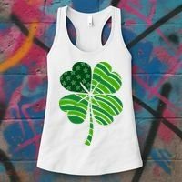 Clover Star St Patrick's Day Festive Holiday Women's Tank Top thumb 3