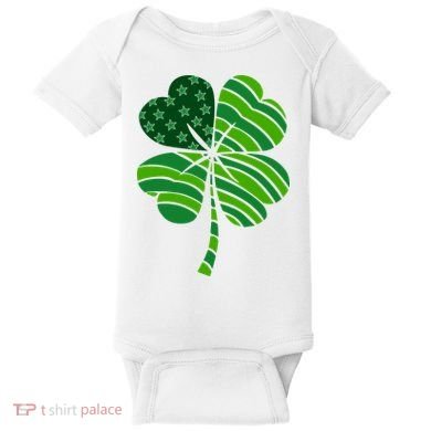 Clover Star St Patrick's Day Festive Holiday Baby Bodysuit