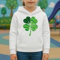 Clover Star St Patrick's Day Festive Holiday Kids Hoodie thumb 3